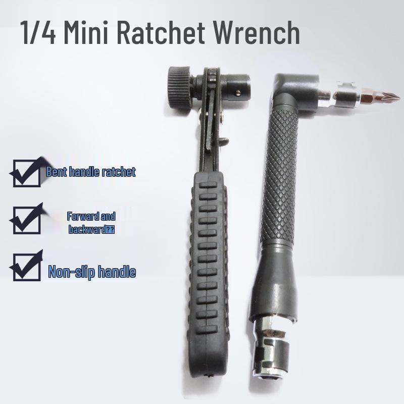 1/4" Mini Quick-Release Ratchet Wrench & Air Driver Screwdriver with Bit Holder.