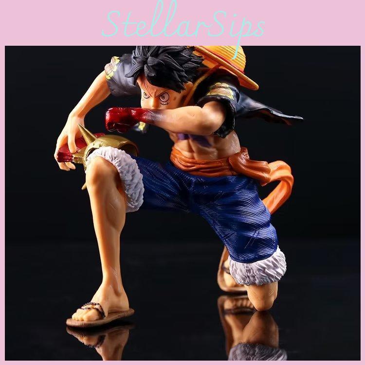 Anime Pvc Unique Figure Of Luffy In Knee Pose Featuring Three Distinct Variants Color