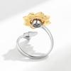 Adjustable Sunflower Spinner Ring For Women Minimalist Anxiety Relief Stress Reducing Rotating Jewelry Gift