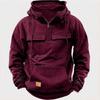 2025 Men's Autumn/Winter Hooded Solid Color Workwear Sweatshirt Jacket