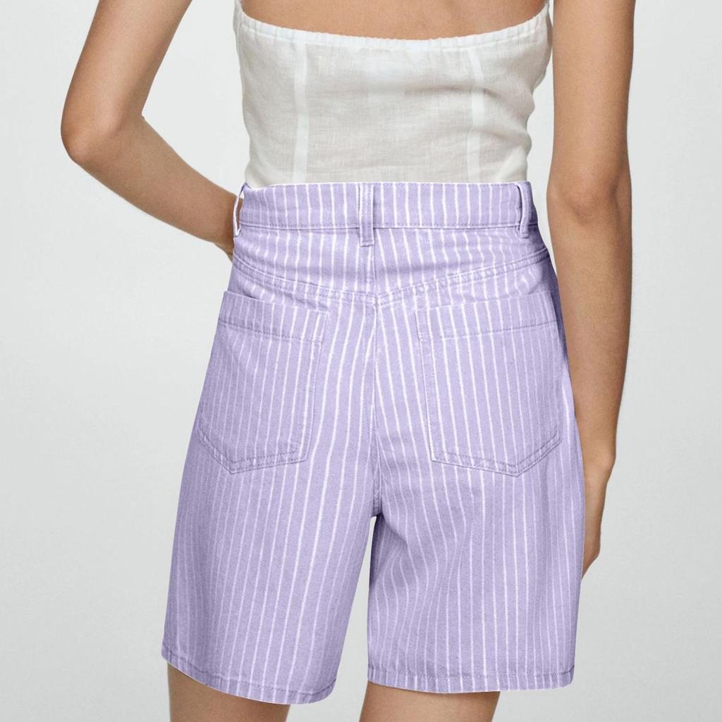 Women High Waisted Trendy Stretchy Denim Shorts Length Cutoff Loose Fit Shorts