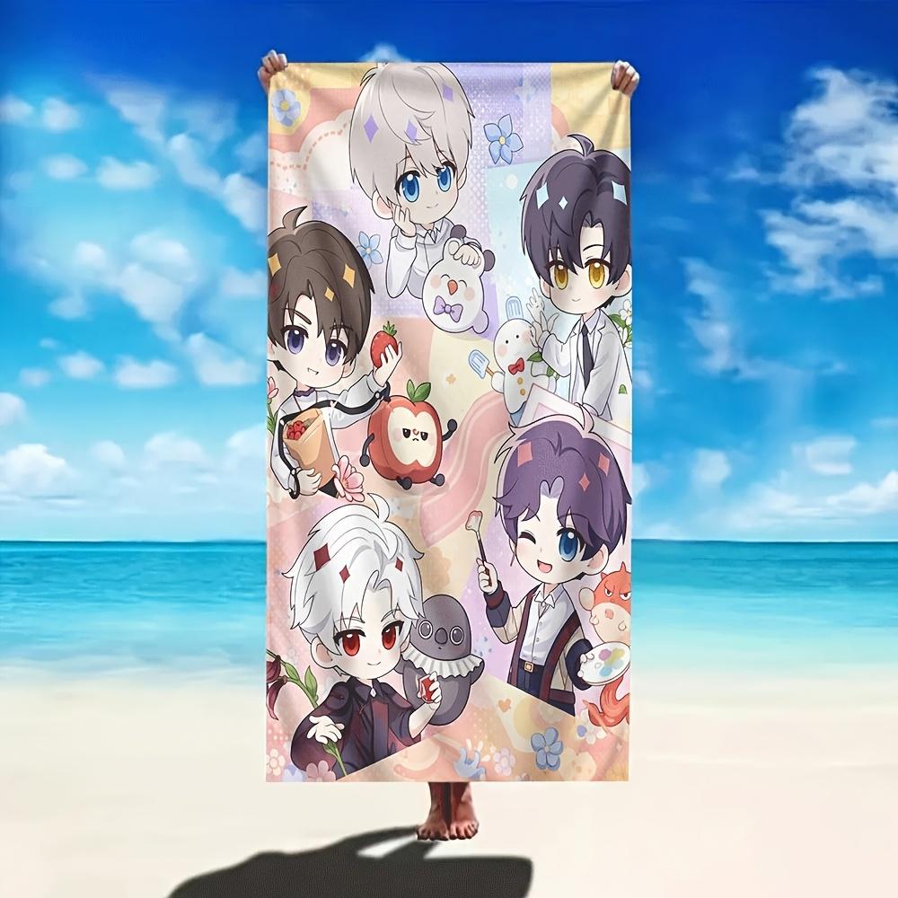 1pc Chibi Multiple Anime Boys Cute Beach Towel Microfiber Quick Dry Soft Bath Towel For Pool Beach Travel Kawaii Anime Fans Gift