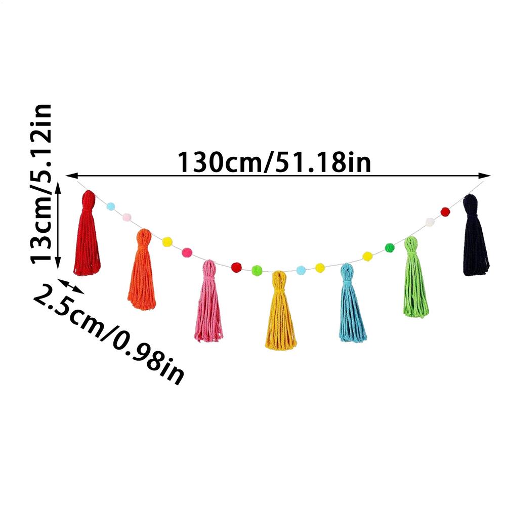 Boho Tassel Garland 3 Pieces Boho Classroom Garland Decor Party Supplies for Christmas Photography School Bulletin Nursery