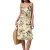 Women's Spaghetti Strap Backless Bow Loose Casual Beach Holiday Dress Sundress