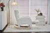 052 Rocking Chair, Recliner, Living Room Chair with Armrest, Upholstered, Accent Chair for Bedroom, White Teddy Fabric, 110 Kg Load Capacity