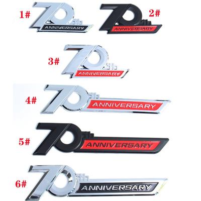 1 X Car Side Emblem 70th Anniversary 3D Chrome Logo Trunk Badge Sticker For La-nd Cr-uiser LC300 LC200 FJ200 2016-2022 Dec