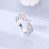 New copper Infinity Love Pink Heart Sparkling Cubic Zircon Rings Evil Eye Signet Ring for Women Protection Lucky Jewellery Gift