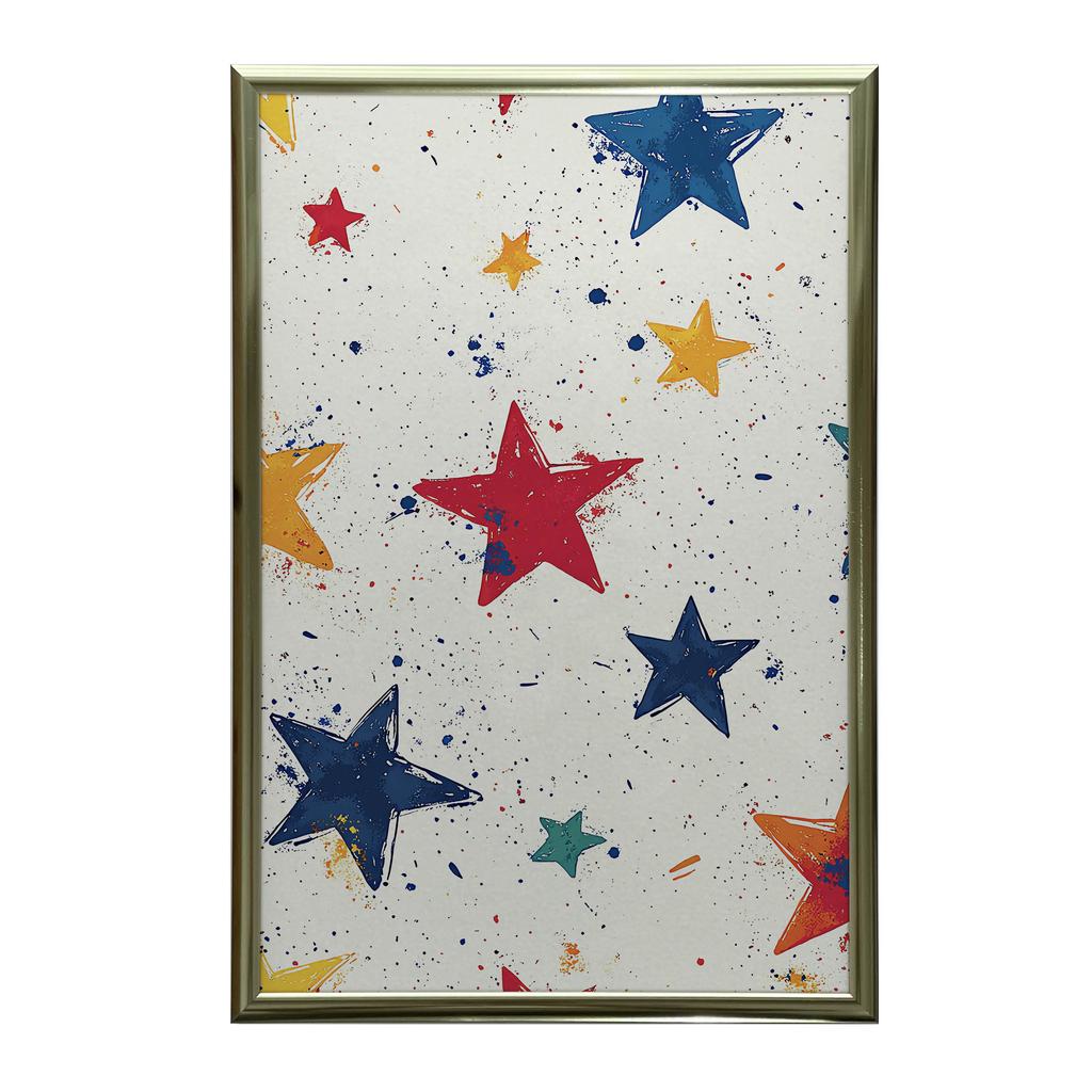 Plakat Gwiezdne Kolory Plakat Gwiezdne Kolory, 30X40 Cm, Rama Drewniana Jasny Dąb, Papier Matowy 230 Gsm