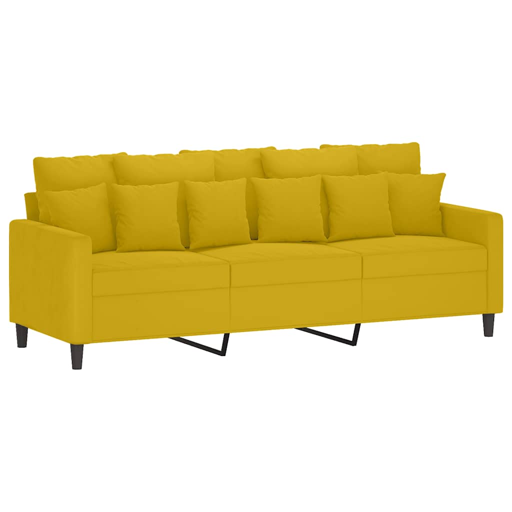 Vidaxl 4-Cz. Relaxation Set With Cushions, Yellow, Velvet