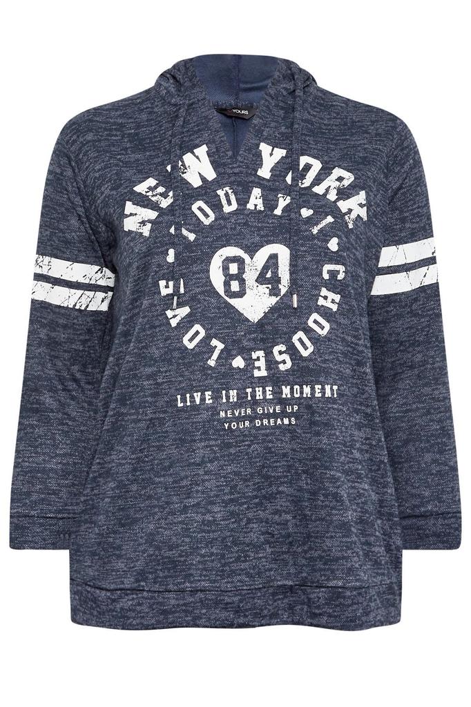 Women's Style Big Size Sweatshirt Plus Size V-Neck Printed Hooded Sweatshirt 302595