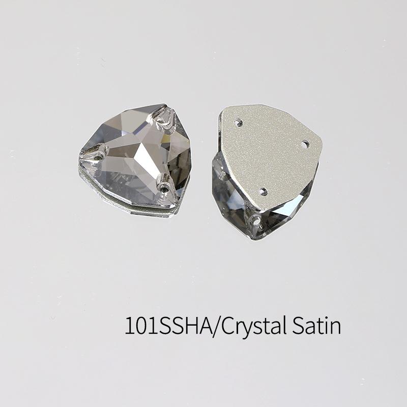Dongzhou Crystals Flatback Non Hotfix Sew on Rhinestones Triangle Shape Crystal Beads Sewing Accessories for Dress & Shoes