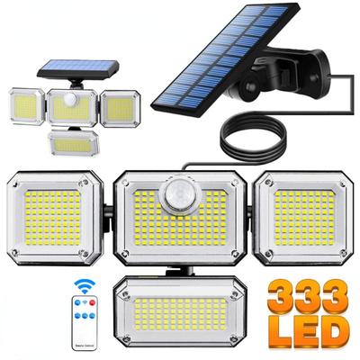 333LED Solar Lights Outdoor Motion Sensor Human Induction Adjustable Head IP65 Waterproof Wall Lamp