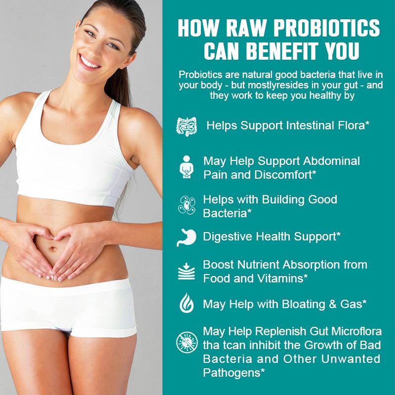 Bcuelov Probiotic Capsules with Digestive Enzymes Relieve Bloating Enhance Nutrient Absorption 120 Capsules