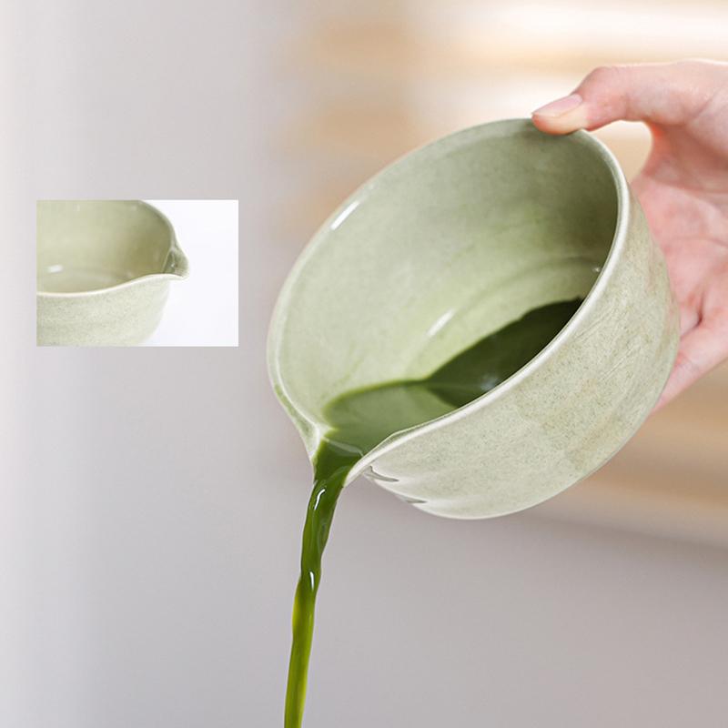 4Pcs Japanese Matcha Set Bamboo Whisk Teaspoon Ceramic Bowl Tranditional Tea Set Home Tea-Making Tools Accessories Birthday Gift