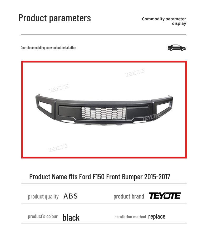Fits 2015-2017 Ford F150 for Raptor Style Front Bumper Modification