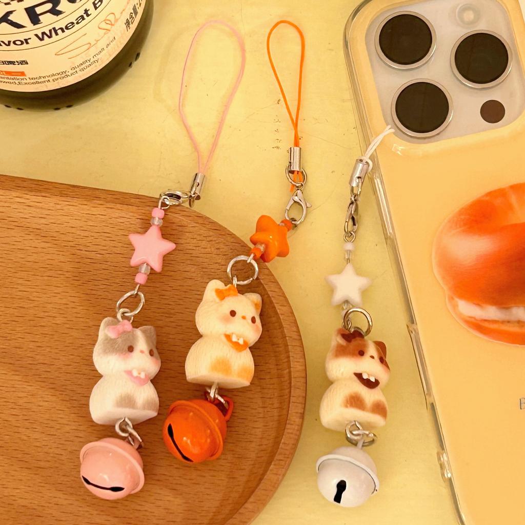 1/3 Pezzi Catenella Portachiavi Ciondolo Gatto Carino Versatile Campanellino Stella Ciondolo Gatto 3D Cartone Animato Portachiavi Ciondolo Borsa