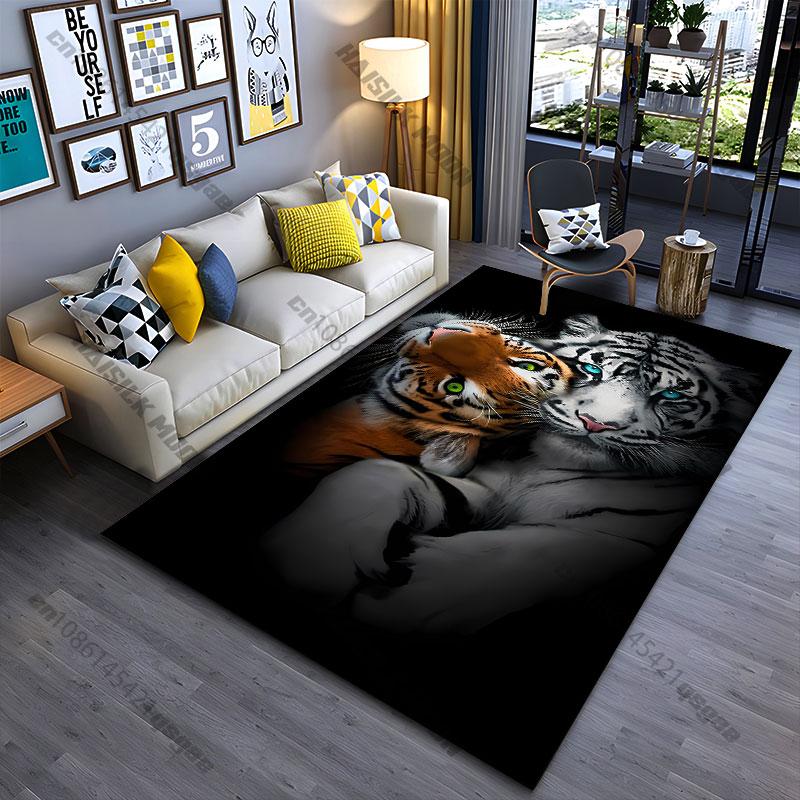 Companionship love between majestic tigers carpet Yoga living room room decor children's crawling mat doormat area rug