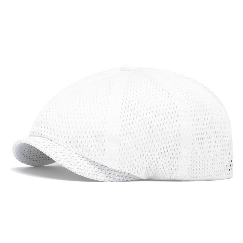 Summer Thin Breathable Mesh Cap Men's Hollow Cap Outdoor Sun Protection Sun Hat British Beret Octagonal Cap