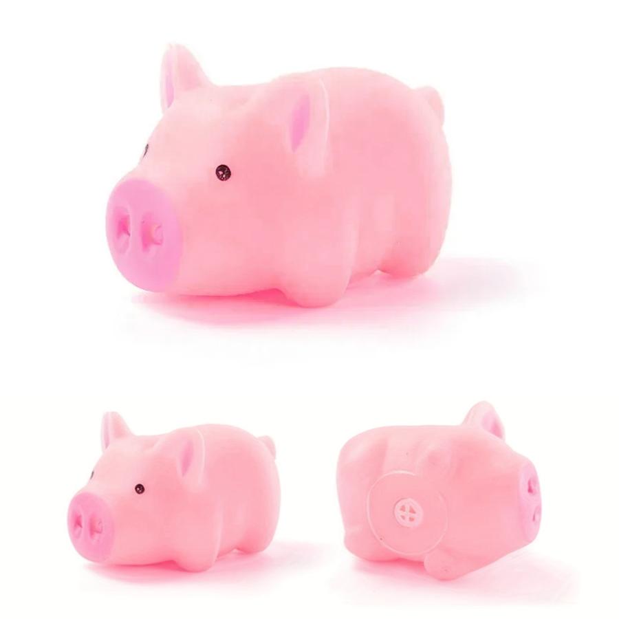 3/9/18/36pcs Pink Pig Durable Rubber Stress Relief Squishy Toy Pet Dog Chew Squeeze Decompression for Birthday Gift Party XJM