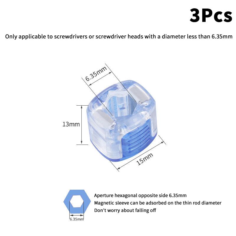3PCS Screwdriver Bit Powerful Magnetizer Universal 1/4" Hex Drill Magnetic Ring Screw Holder Magnetic Coil Repair Hand Tools