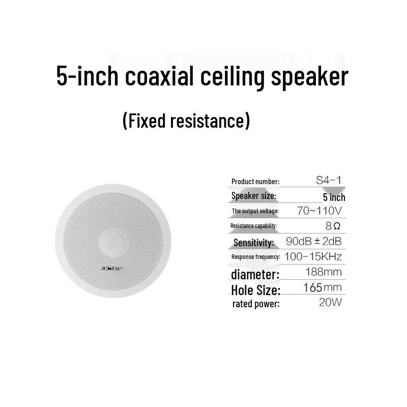 

SAST S4-1 5-inch Coaxial Ceiling Speaker (CN version)