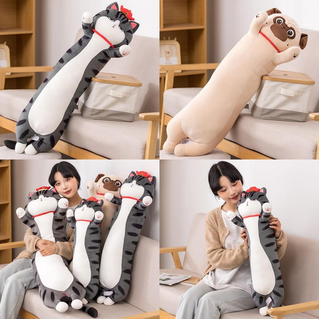 Cat Cartoon Fluffy Body Pillow In Eyecatching Black Colors For Home Accents