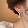 Korean Luxury Crystal Flower Butterfly Earrings For Women Sweet Zircon Drop Earrings Girls Party Jewelry Bijoux Gifts
