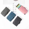 Fashion Women Wallet Rfid Blocking Credit Card Holder Solid Color Vintage Short Wallet Ladies Girls Pink Cardholder Clutch Bag