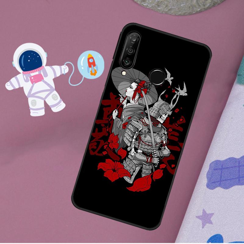 Samurai Warrior Geisha For Huawei Nova 5T 9 10 SE 7i 8i 11i 12i Y60 Y61 Y70 Y72 Y73 Y90 Y91 P20 P40 P30 Lite Case