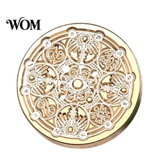 Handcraft Tool Accessories Brass Wax Seal Stamp Head, Vintage European Embossed Relief Engraved Retro Head Sealing for Wedding Invitation Envelope
