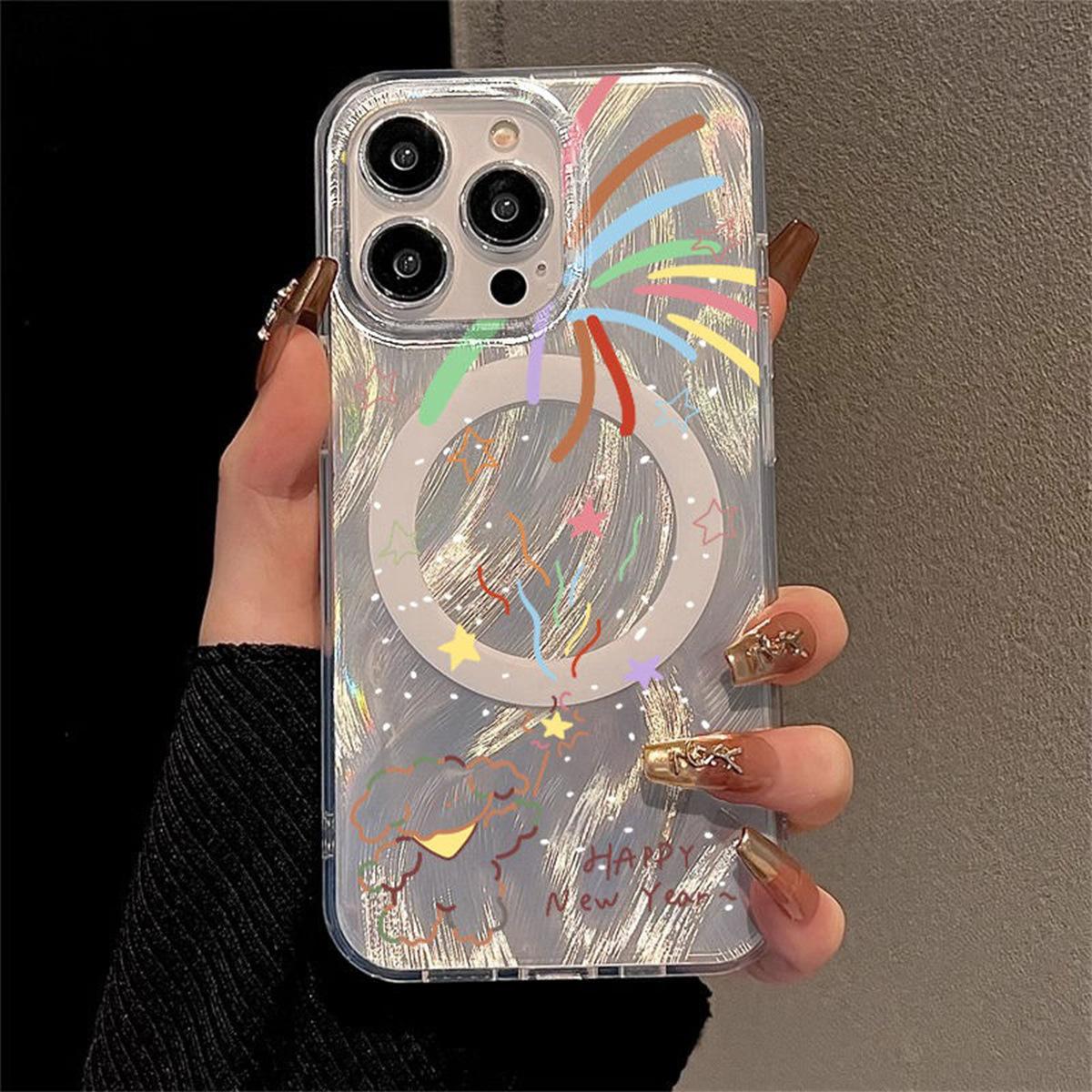 

For Apple Mobile Phone Protective Case Pattern Magsafe Magnetic Head for Apple Magnetic Mobile Phone Case Frosted Strong Magnet For iPhone 17PROMAX