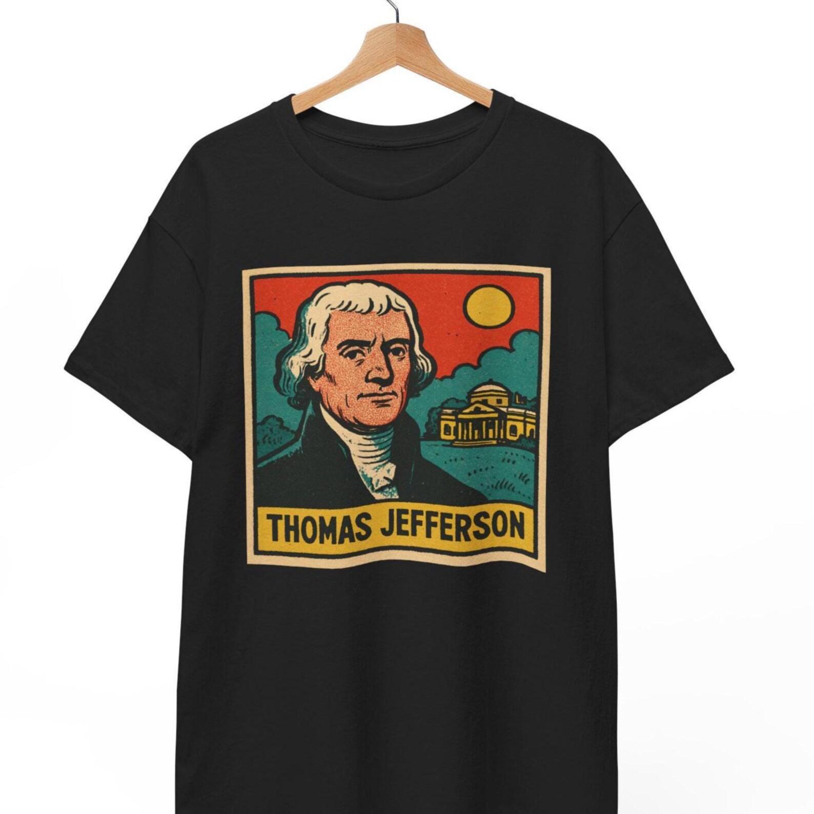 Thomas Jefferson Comic T-Shirt: Retro Founding Father Graphic Tee 4XL