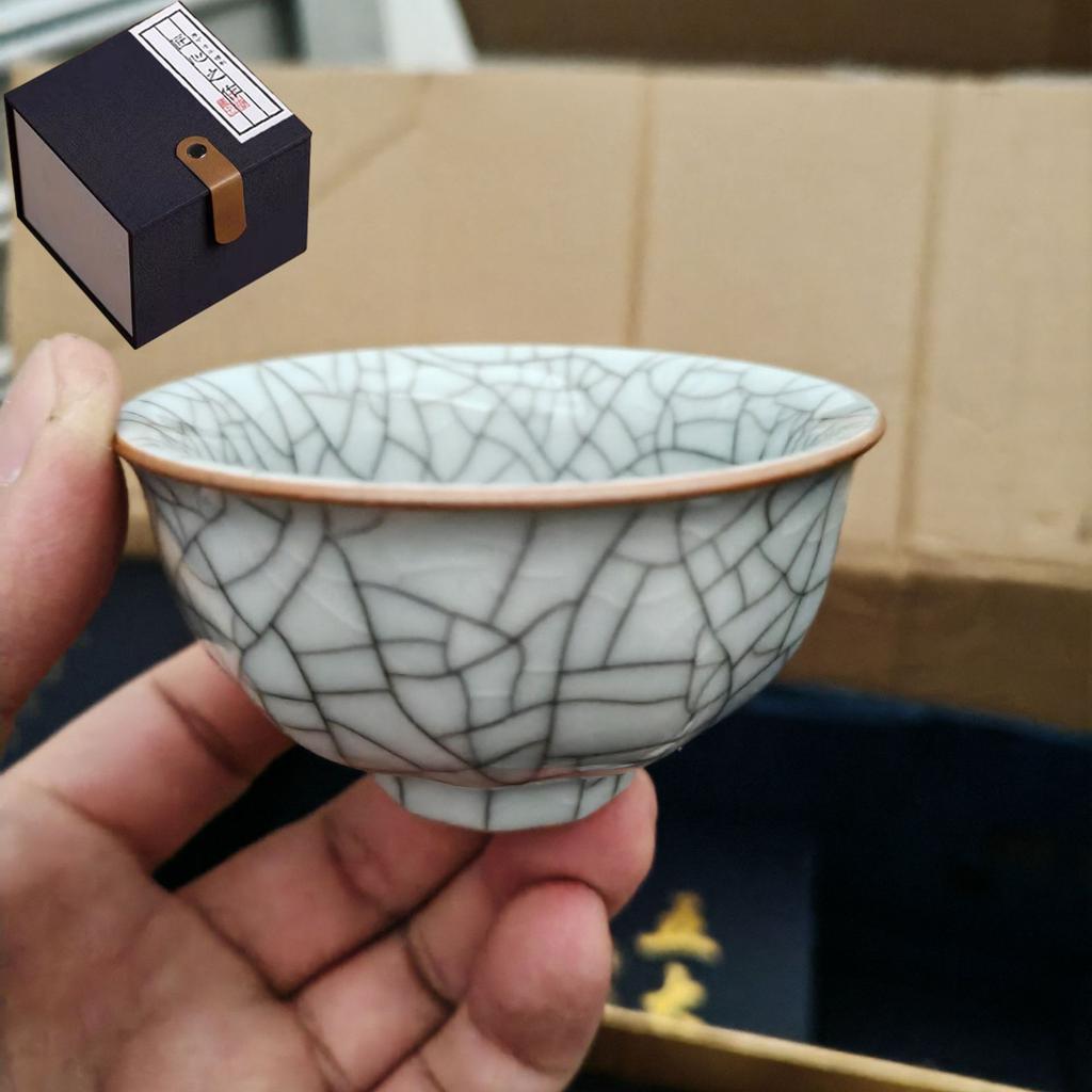 Five famous kiln teacups, tea sets, tea cups, gift boxes, household tea tasting cups, personal master cups, company souvenirs
