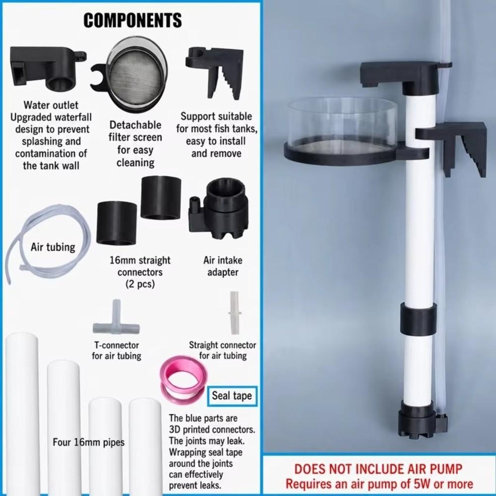 Adjustable Lenght Aquarium Fish Poop Cleaner Filter Detachable Poop Cleaner