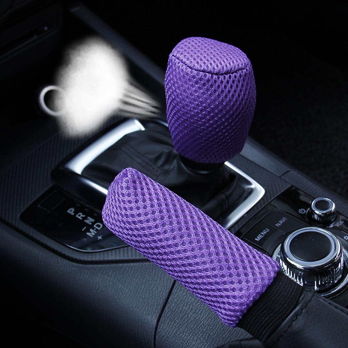 

Комплект из 2 частей из дышащей сэндвич-сетки для ручного тормоза и рычага переключения передач, принадлежности для интерьера автомобиля, всесезонный фиолетовый