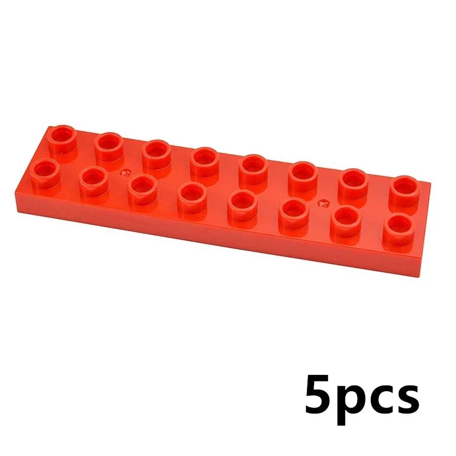 City Train Car Transport Accessorie Straight Curved Uphill Rail Constructing Block Big Dimension Track Railway Brick Compatible Duploes