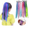 1PCS New Girls Colorful Wigs Ponytail Kids Hair Accessories Head Band Hair Ornament Headbands Rubber Bands Beauty Hair Bands