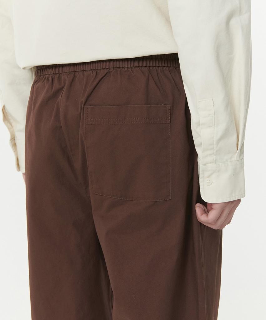 Musinsa Standard Cotton Deep Tuck Wide Elastic Waist Pants [Baroque Brown]
