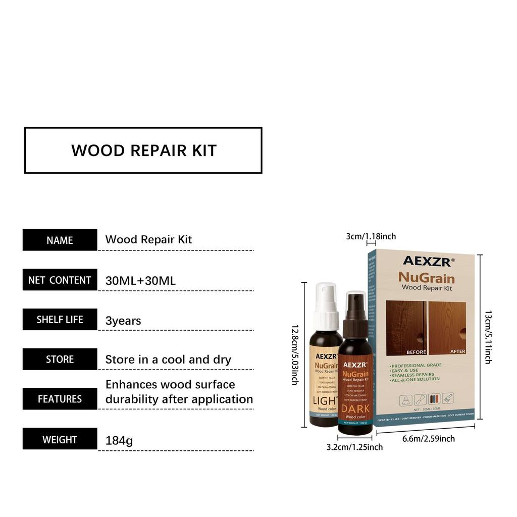 AMZ Holzboden-Haushaltspflege-Spray, Möbelpflege-Politur mit Kolophonium & Nano-Siliziumdioxid, Tägliches Reinigungs-Schutzmittel für Holzoberflächen, Natürlicher Look 1 Set