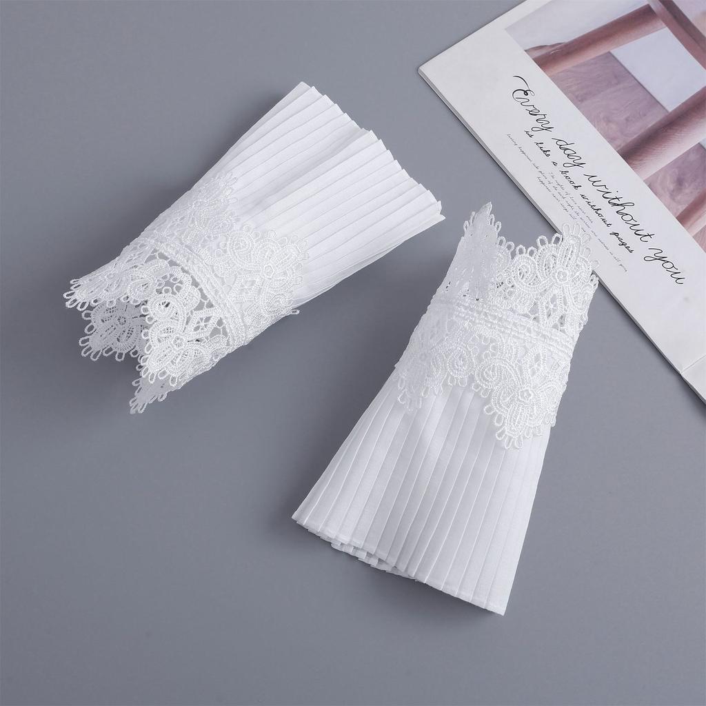 Spitze Fake Ärmel Elegante Schleife Abnehmbare Manschetten für Damen Mode Accessoires