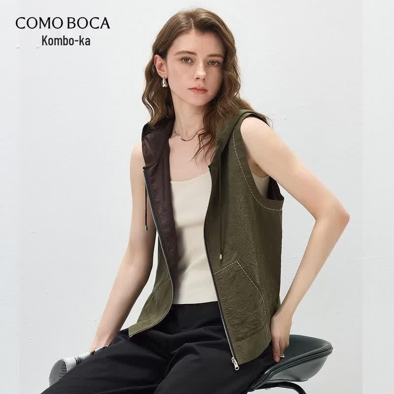 Women s Hooded Mulberry Silk Vest XL