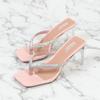 2025 New All-Match Open-Toed Diamond Flip-Flops Comfortable Soft Soles Thick High Heels For Women