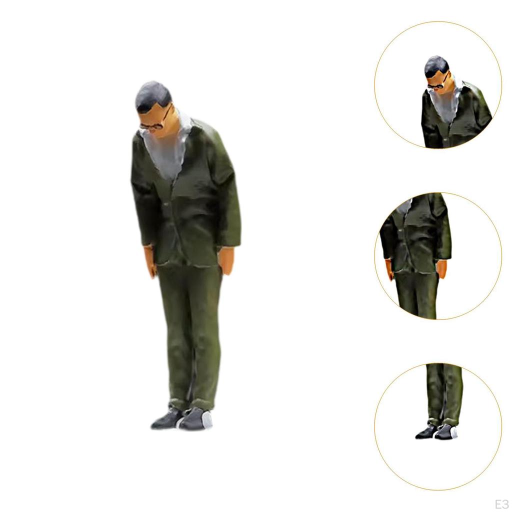 1/64 Scale Miniature Dollhouse Figures Realistic Diorama Figurines Desktop Scene for Train