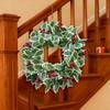 Simulation Of Green Plants Christmas Leaves Red Fruit Wreath Vine Ring Indoor Living Room Atmosphere Decoration 45cm