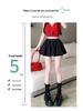 White High-Waist Anti-Exposure A-Line Mini Skirt - Women's Sweet Age-Reducing Flower Bud Design