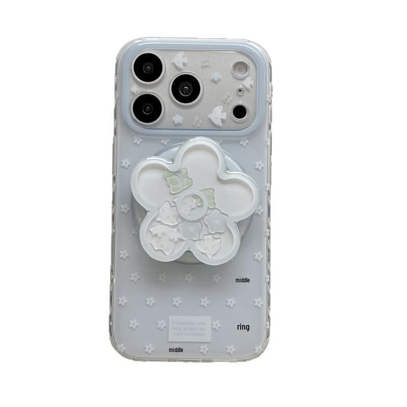 Funda Azul Floral con Soporte Magnético para iPhone 17 Pro Max