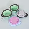 Double Bowl Collapsible Dog Dish Portable Puppy Food Container Pet Food Water Feeding Tray  Outdoor