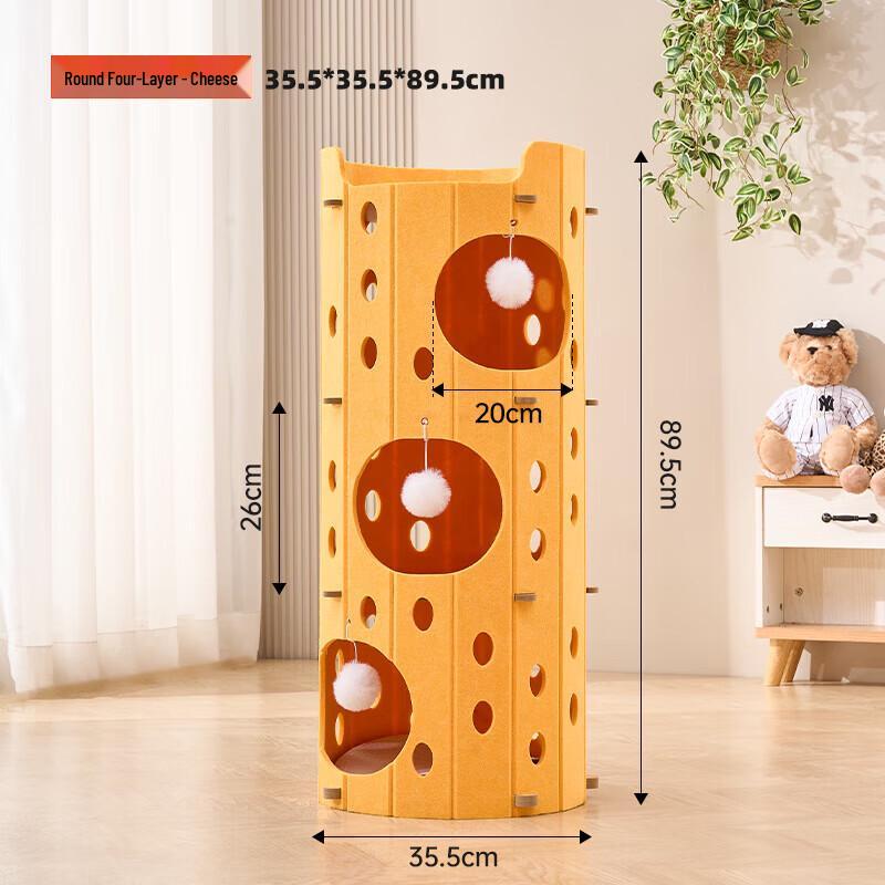 Miaolis Cat Tree & Scratching Post with Cave Bed
