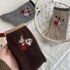 Versatile Medium Tube Socks Love Wool Socks Boneless Warm Cute Japanese And Korean Puppy Female Cartoon Thickened Confinement Socks