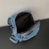 Vintage Solid Color Denim Backpack Large Capacity Multifunctional Chest Bag